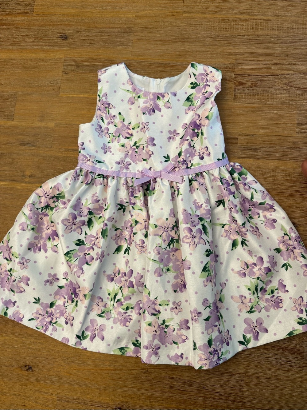Bonnie Jean White and Lavender Floral Fit-and-Flare Dress
